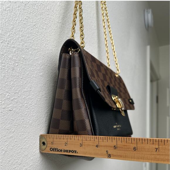 Louis Vuitton Damier Ebene Vavin PM Shoulder Bag – Black Leather & Brown Canvas - Picture 14 of 16